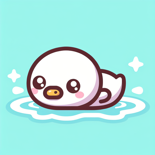 a cute swimming duck from left to right.
Single Game Texture.  In-Game asset.  2d.  Blank background.  High contrast.  No shadows. kawaii