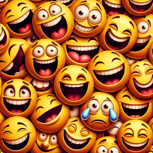 serie of laughing smileys