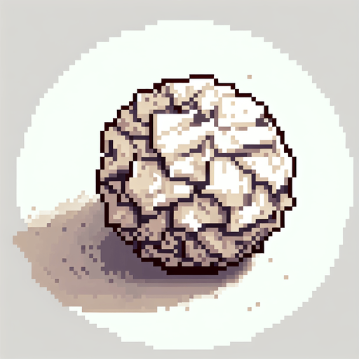 round crumpled ball of paper. Single Game Texture. In-Game asset. 2d. Blank background. High contrast. no shadow. pixel. 8 bit