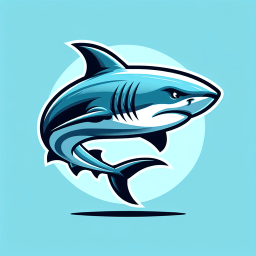 Shark.
Single Game Texture.  In-Game asset.  2d.  Blank background.  High contrast.  No shadows