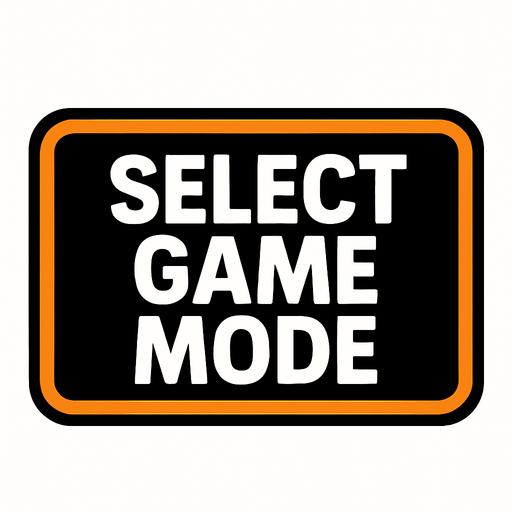 Select game mode button.
In-Game asset.  2d.  High contrast.  No shadows