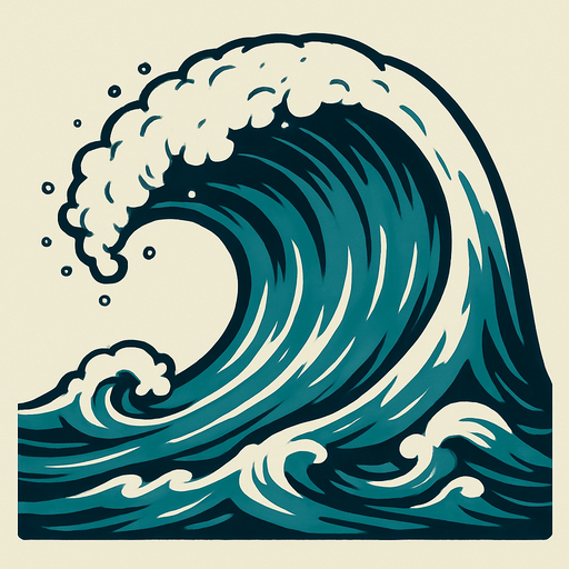 Huge wave.
In-Game asset.  2d.  High contrast.  No shadows