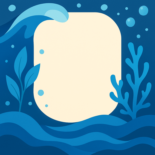 Un marco para una carta que represente al tipo agua