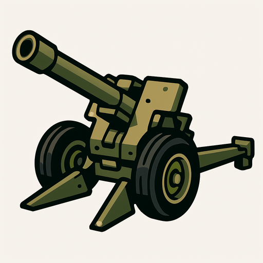create artillery.
In-Game asset.  2d.  High contrast.  No shadows