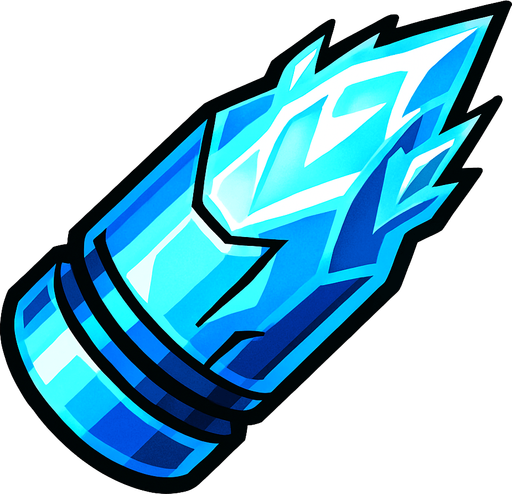 Bala de hielo futurista.
In-Game asset.  2d.  High contrast.  No shadows