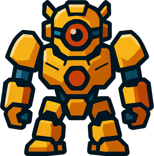 Robot.
In-Game asset.  2d.  High contrast.  No shadows