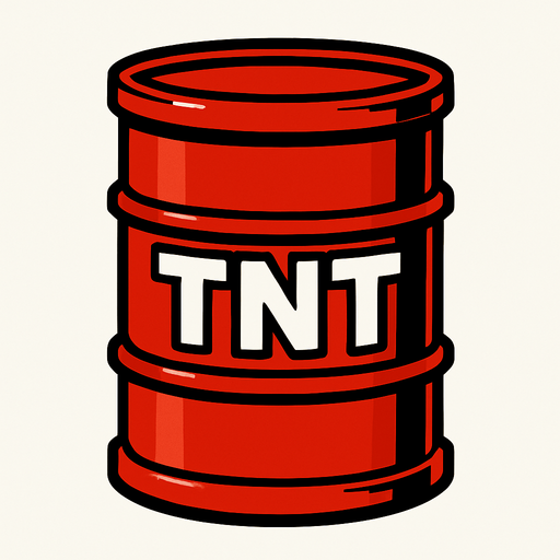 tnt yazılı varil.
In-Game asset.  2d.  High contrast.  No shadows