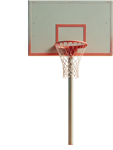 一个篮球筐，正视，只有篮筐没有下面的杆.
Single Game Texture. In-Game asset. 2d. Blank background. High contrast. No shadows.