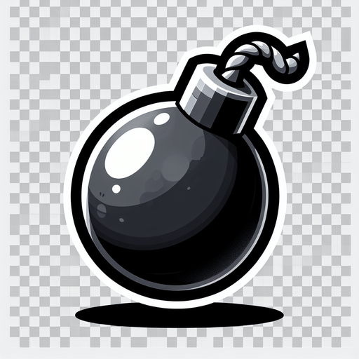 bomb transparent background.
Single Game Texture. In-Game asset. 2d. Blank background. High contrast. No shadows.