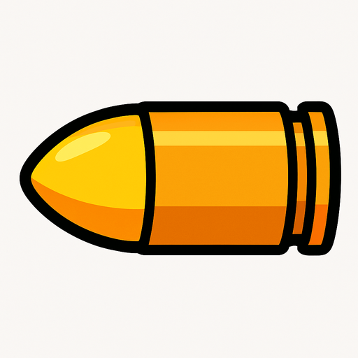 2d bullet.
In-Game asset.  2d.  High contrast.  No shadows