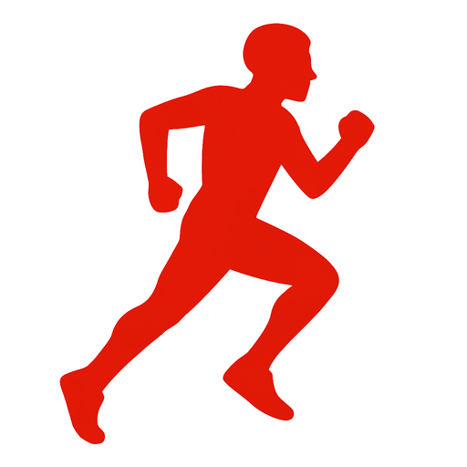 red runner running.
In-Game asset.  2d.  High contrast.  No shadows