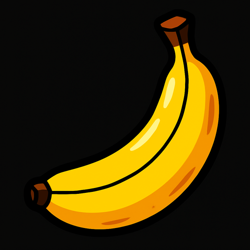 Muz,banana.
In-Game asset.  2d.  High contrast.  No shadows