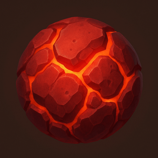round red lava stone.
In-Game asset