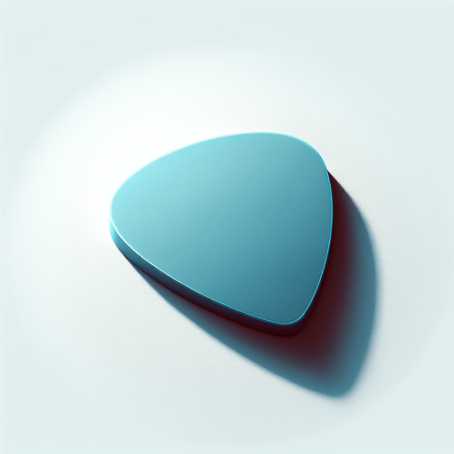 Guitar pick.
Single Game Texture.  In-Game asset.  2d.  Blank background.  High contrast.  No shadows