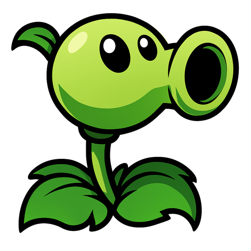 Lanza guisantes de pvsz.
In-Game asset.  2d.  High contrast.  No shadows