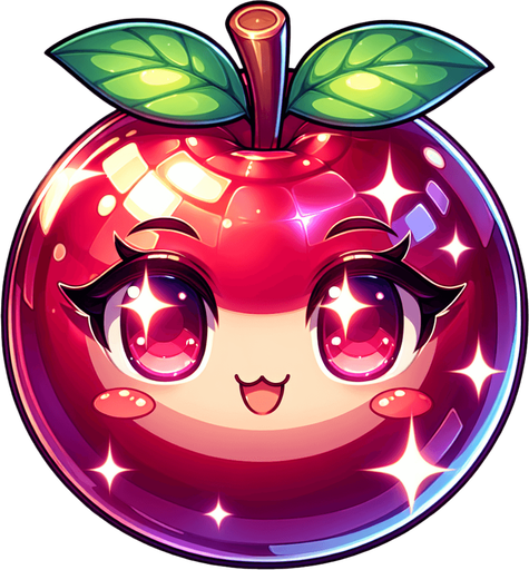 fruit shiny anime, no face

Single Game Texture. In-Game asset. 2d. Blank background. High contrast. No shadows.