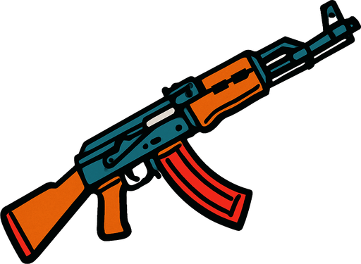 AK47.
In-Game asset.  2d.  High contrast.  No shadows