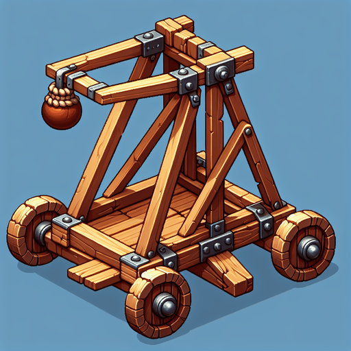 Mancınık.
Single Game Texture. In-Game asset. 2d. Blank background. High contrast. No shadows.