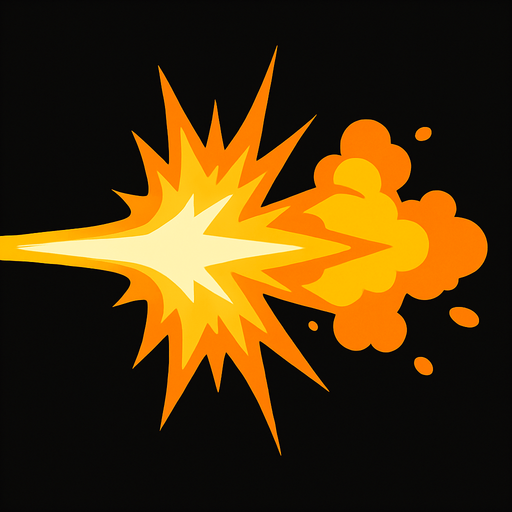 muzzle flash.
In-Game asset.  2d.  High contrast.  No shadows