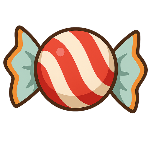 candy ball. No background. Transparent background. Blank background. No shadows. 2d. In-Game asset. flat