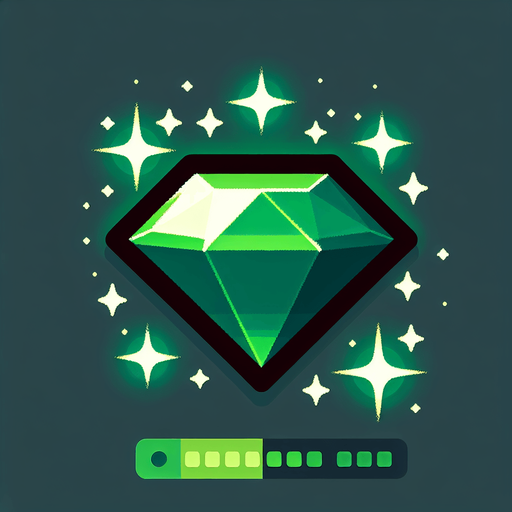 a western shining green diamond.
Single Game Texture. In-Game asset. 2d. Blank background. High contrast. No shadows.