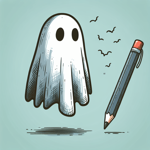 spooky ghost.
Single Game Texture. In-Game asset. 2d. Blank background. High contrast. No shadows.