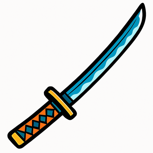 Katana.
In-Game asset.  2d.  High contrast.  No shadows