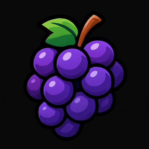 fruit_grape.
In-Game asset.  2d.  High contrast.  No shadows