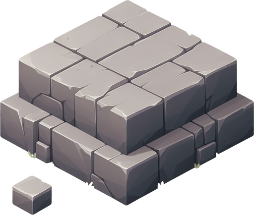 a single platform made of stone 2D front view.
Single Game Texture. In-Game asset. 2d. Blank background. High contrast. No shadows.