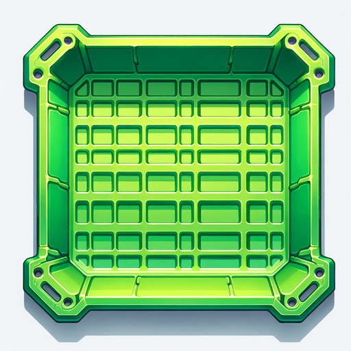 green plastic tray. topdown view.
Single Game Texture. In-Game asset. 2d. Blank background. High contrast. No shadows.