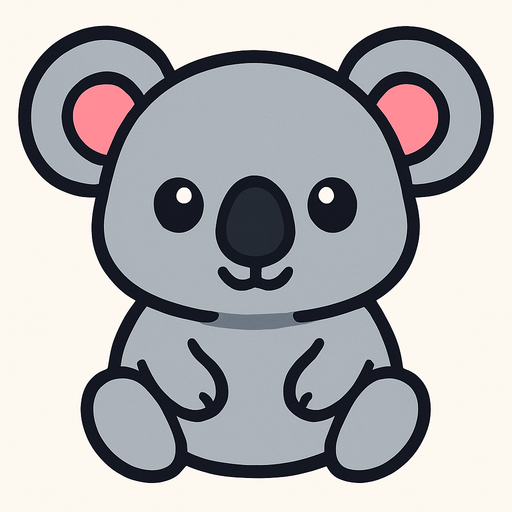 cute koala.
In-Game asset.  2d.  High contrast.  No shadows