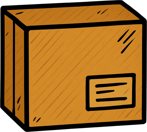 A cardboard.
In-Game asset.  2d.  High contrast.  No shadows
