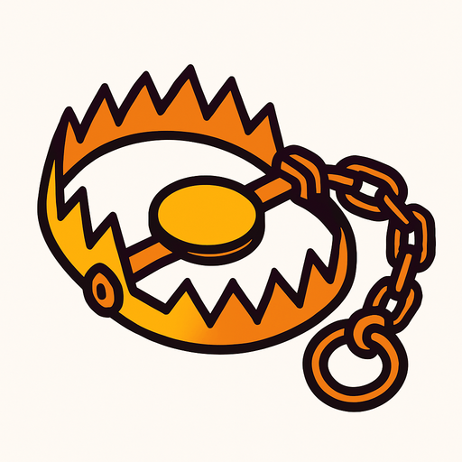 bear trap 1d.
In-Game asset.  2d.  High contrast.  No shadows