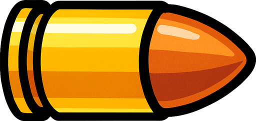 bullet.
In-Game asset.  2d.  High contrast.  No shadows