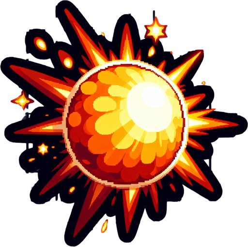 Side view bullet blast, fireball, game asset
Single Game Texture. In-Game asset. 2d. Blank background. High contrast. No shadows.