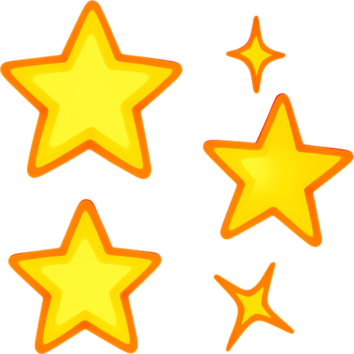 estrellitas luminosas.
In-Game asset.  2d.  High contrast.  No shadows