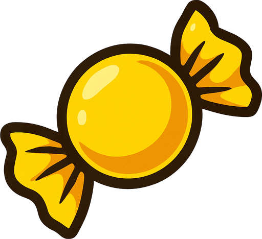 Sarı şeker.
In-Game asset.  2d.  High contrast.  No shadows