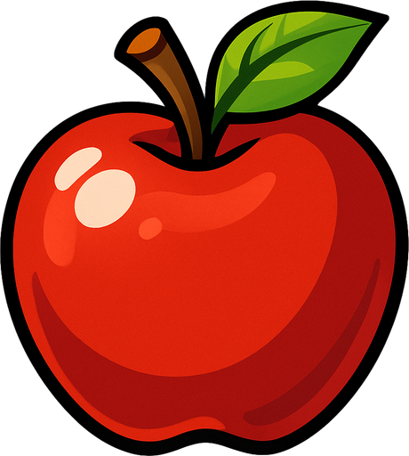 Apple.
In-Game asset.  2d.  High contrast.  No shadows