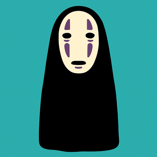 Shadow character from movie "spirited a way". HD colors..
In-Game asset.  2d.  High contrast.  No shadows