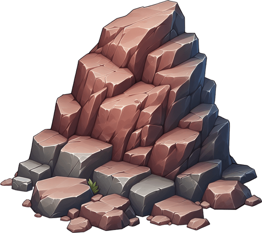 Rock.
Single Game Texture.  In-Game asset.  2d.  Blank background.  High contrast.  No shadows