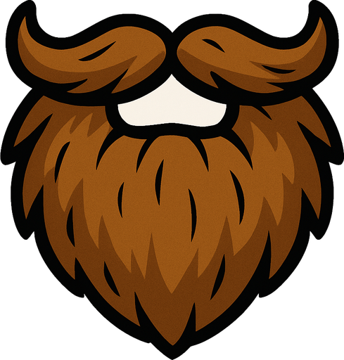 brown beard.
In-Game asset.  2d.  High contrast.  No shadows