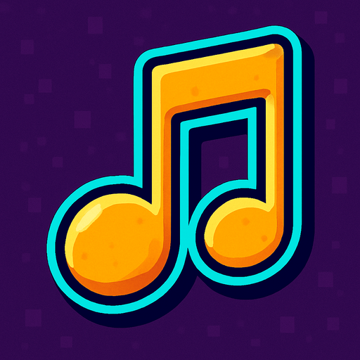 nota musical.
In-Game asset.  2d.  High contrast.  No shadows