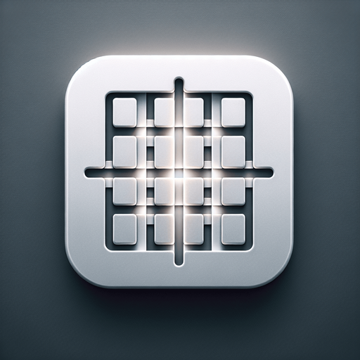 A square app store icon with rounded edges, featuring a sleek and minimalistic Sudoku-inspired design. The icon showcases a simplified 3x3 section of a Sudoku grid in the center, with clean, thin lines dividing the squares. The background features a gradient of soft gray and white, subtly transitioning to create depth and a polished look. Around the edges, a faint glow or highlight enhances the modern and futuristic aesthetic. The design remains clean and user-friendly, with light accents that give the grid a crisp, high-tech feel while maintaining a minimalist aesthetic..
Single Game Texture. In-Game asset. 2d. Blank background. High contrast. No shadows.