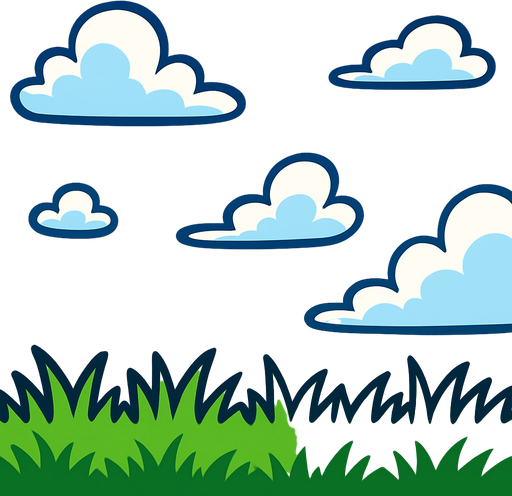 A sky with grass.
In-Game asset.  2d.  High contrast.  No shadows