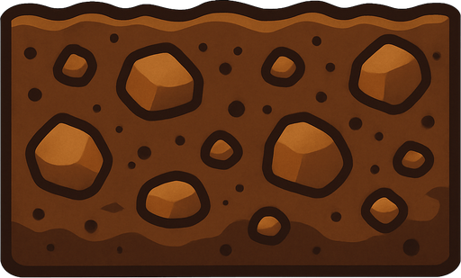 brown soil 2d.
In-Game asset.  2d.  High contrast.  No shadows