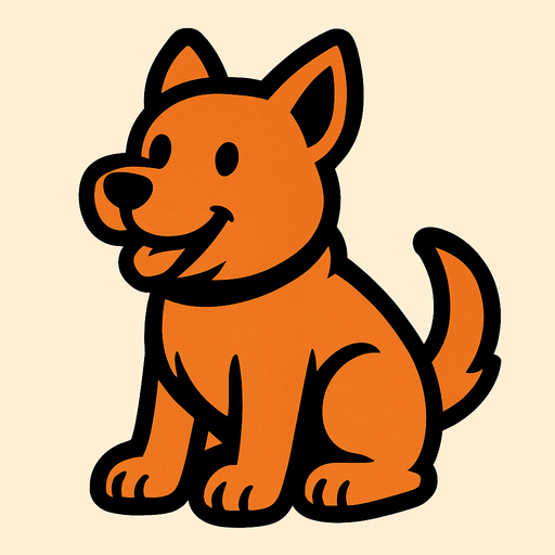 Dog.
In-Game asset.  2d.  High contrast.  No shadows