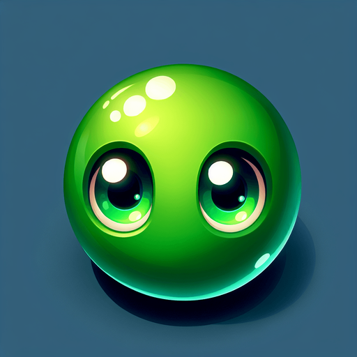Make A Topdown Green Ball With Eyes.
Single Game Texture.  In-Game asset.  2d.  Blank background.  High contrast.  No shadows