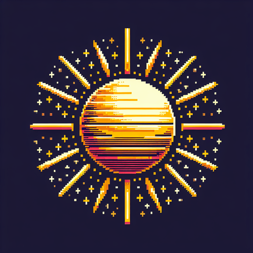 a golden round halo with rays.
video game style