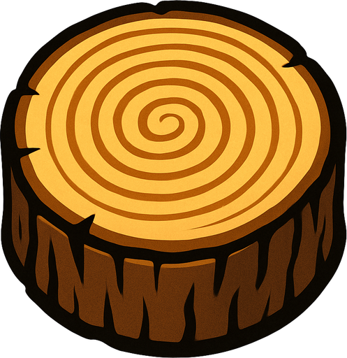 Circle kütük.
In-Game asset.  2d.  High contrast.  No shadows