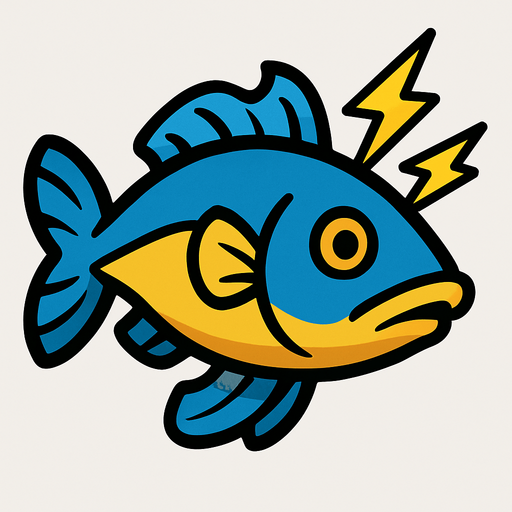 electric fish.
In-Game asset.  2d.  High contrast.  No shadows